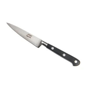 Couteau d'office Idéal de 10 cm, lame gravée Langres Legendre, manche noir à trois rivets